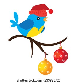 Christmas bird vector illustration