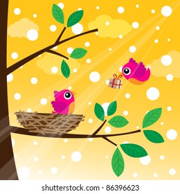 Christmas birds couple