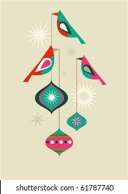 Christmas birds with decorative balls
