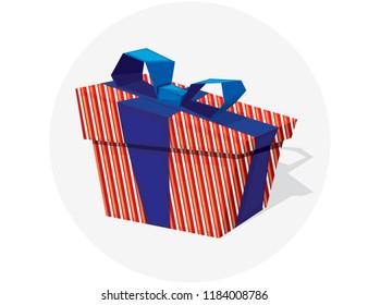 Christmas, birthday gift box vector illustration isometric 3D