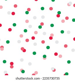 Christmas or birthday polka dots confetti abstract vector seamless pattern