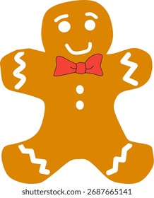 Weihnachtsgebäck-Ikone im niedlichen flachen Stil, perfekt für Urlaub und festliches Design