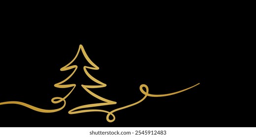 Christmas black gold linear swirl frame design