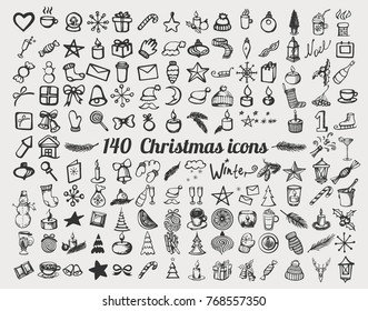 Christmas black  icons
