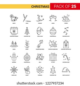 Christmas Black Line Icon - 25 Business Outline Icon Set
