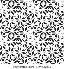 Christmas Black and White Holiday seamless pattern background for website graphics, fashion textiles
