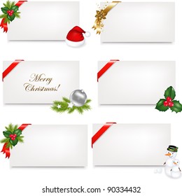 Christmas Blank Gift Tag Set, Vector Illustration