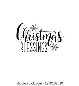 Christmas blessing. Lettering. Hand drawn vector illustration. element for flyers, banner, t-shirt and posters winter holiday design. Modern calligraphy.