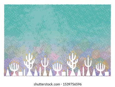 Christmas blue background illustration candle night