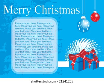 christmas blue background with place for the text