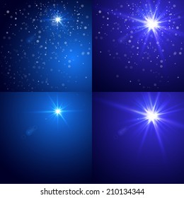 Christmas blue background set