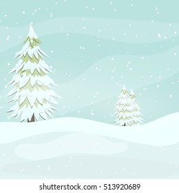 Christmas blue background with snow