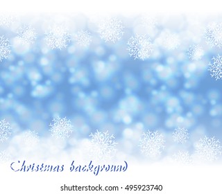 Christmas blue background with snowflake
