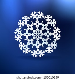 Christmas blue background with snowflake. EPS 10