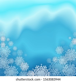 Christmas Blue Background with Snowflakes
