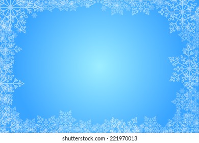 christmas blue background with snowflakes