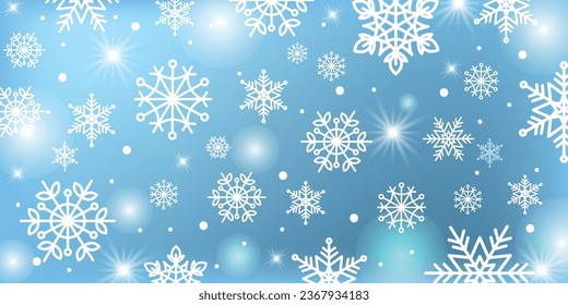 Fondo azul de Navidad con copos de nieve