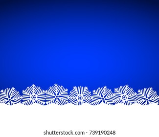 Christmas blue background with snowflakes