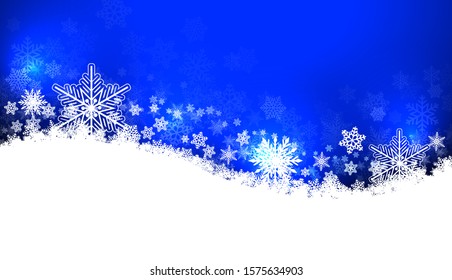 Christmas blue background with snowflakes, christmas vector design.