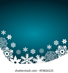 Christmas blue background, with snowflakes vector illustration