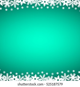 Christmas blue background with snowflakes, vector