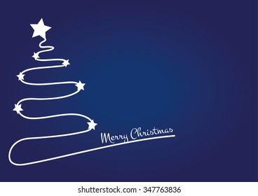 Christmas blue background with Christmas tree.