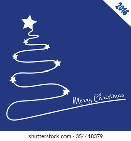 Christmas blue background with Christmas tree, stock vector, eps file available.