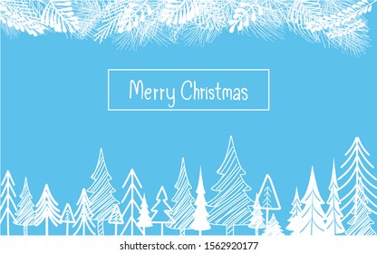Christmas blue background vector illustration.