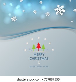 Christmas blue background. Vector illustration.