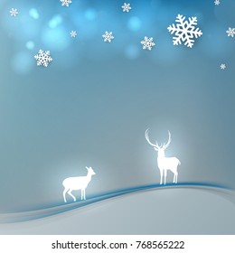 Christmas blue background. Vector illustration.
