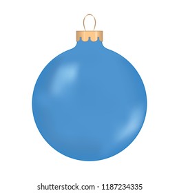 Christmas blue ball isolated on a white background