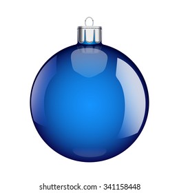 Christmas blue ball vector