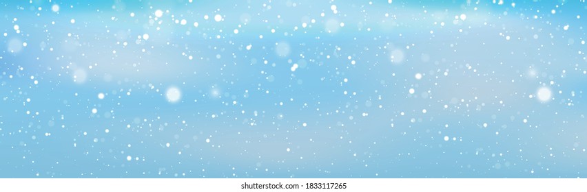 Christmas blue bokeh with glare snowflakes - illustration
