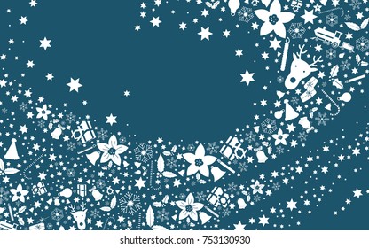 Christmas blue flat background negative picture