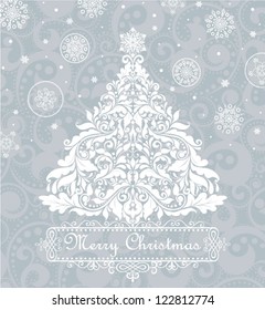 Christmas blue greeting card