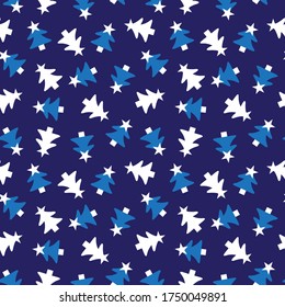 Christmas Blue Holiday seamless pattern background for website graphics, fashion textiles