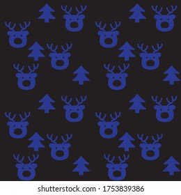 Christmas Blue Holiday seamless pattern background for website graphics, fashion textiles