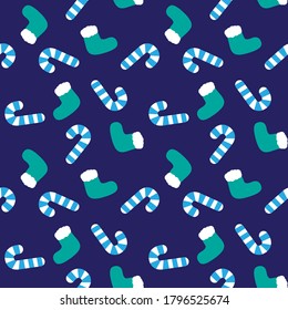 Christmas Blue Holiday seamless pattern background for website graphics, fashion textiles