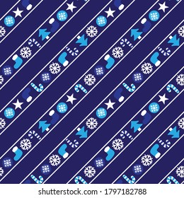 Christmas Blue Holiday seamless pattern background for website graphics, fashion textiles