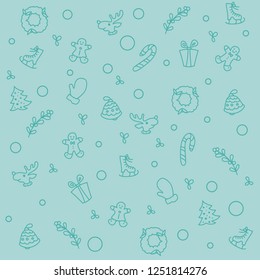 Christmas blue seamless background