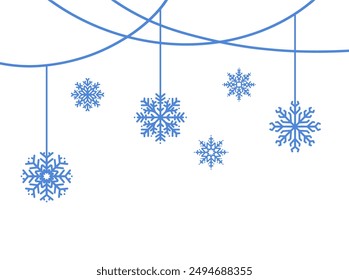Christmas Blue Snowflake Clip Art Illustration