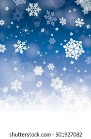 Christmas blue snowflake winter background