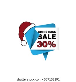 Christmas blue tag sale 30% and Christmas hat