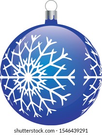 Christmas blue vector decoration with snowflake