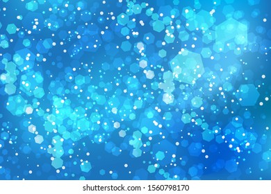 Christmas blue vector illustration background snow bokeh