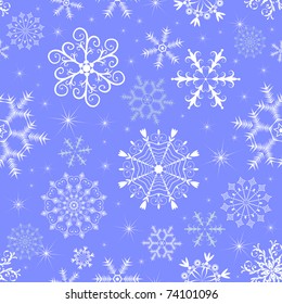 Christmas blue and white seamless pattern (vector)