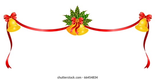 christmas bluebell with bow on a white background