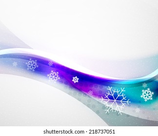 Christmas blur wave and snow abstract background