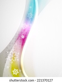 Christmas blur wave and snow abstract background