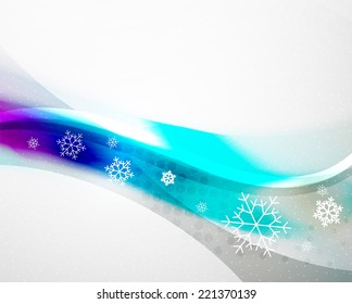 Christmas blur wave and snow abstract background